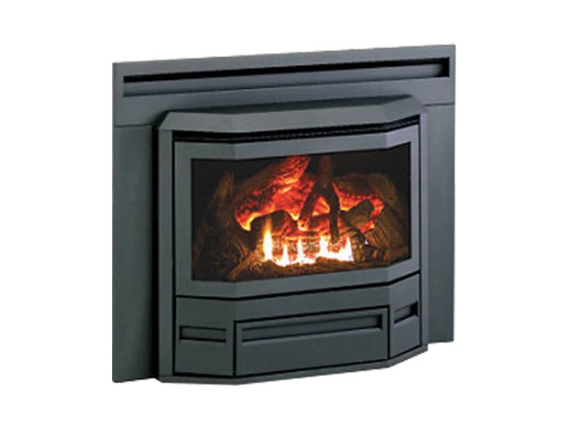 IS100 Shallow Insert Bay Window in Charcoal (for Existing /Created Firebox) Remote And Flue kit