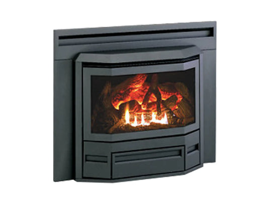 IS100 Shallow Insert Bay Window in Charcoal (for Existing /Created Firebox) Remote And Flue kit